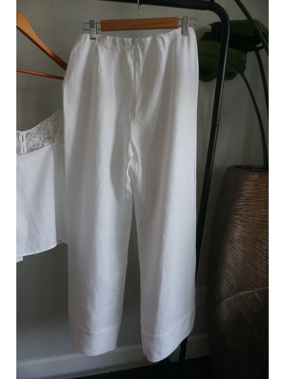 Reformation Tess White 100% Linen Two Piece Set Top Pants Size 8 NWT